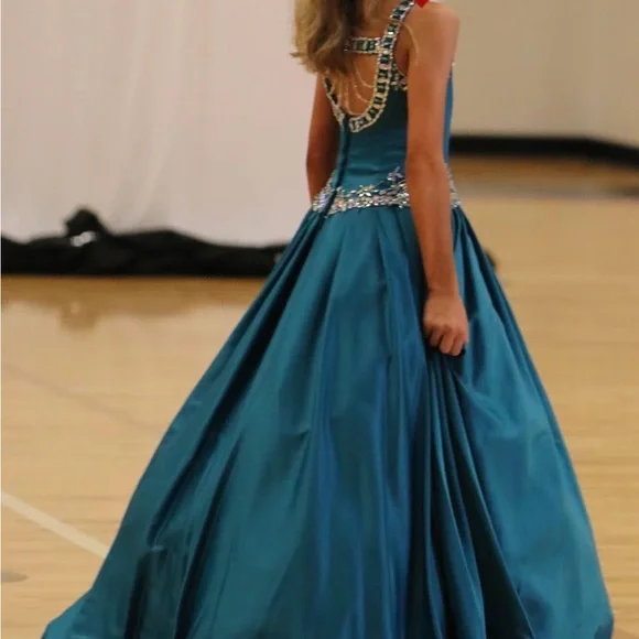 Girls Pageant Dress Turquoise/Teal